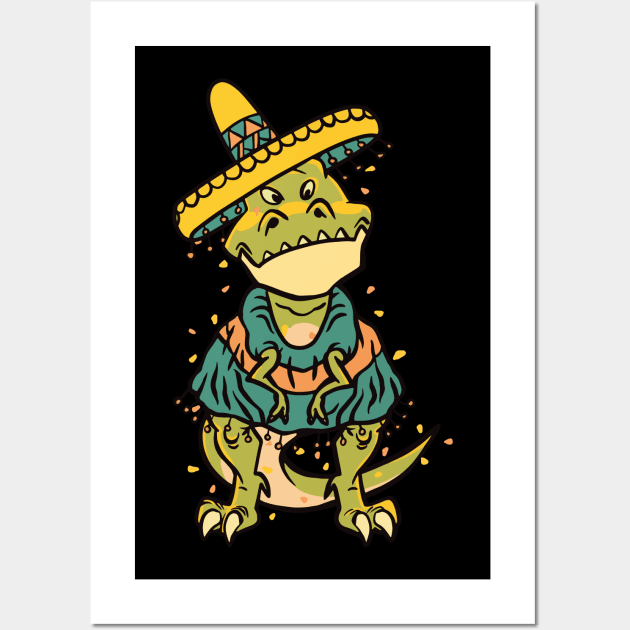 T-Rex from Mexico Wall Art by Hamster Design